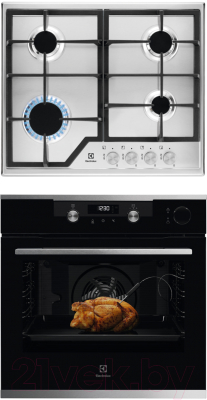 

Комплект встраиваемой техники Electrolux, OKC6P51X + GEE263MX