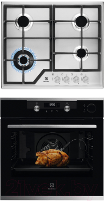 

Комплект встраиваемой техники Electrolux, OKC6P51X + GEE363MX
