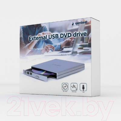 Привод DVD Multi Gembird DVD-USB-02-SV (серебристый)