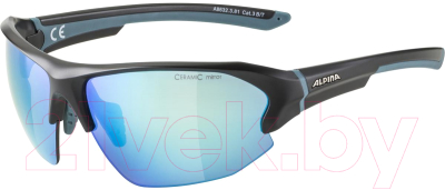 Очки солнцезащитные Alpina Sports Lyron HR / A8632381 (черный матовый/синий)