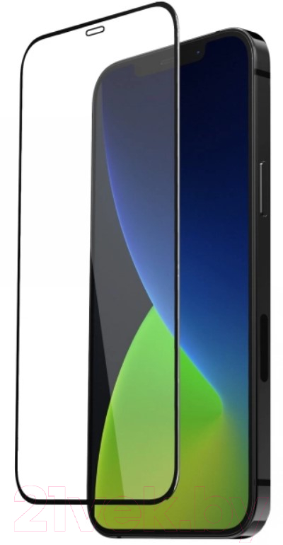 Защитное стекло для телефона Case 3D Rubber для iPhone 12/12 Pro (черный глянец) — фото 1