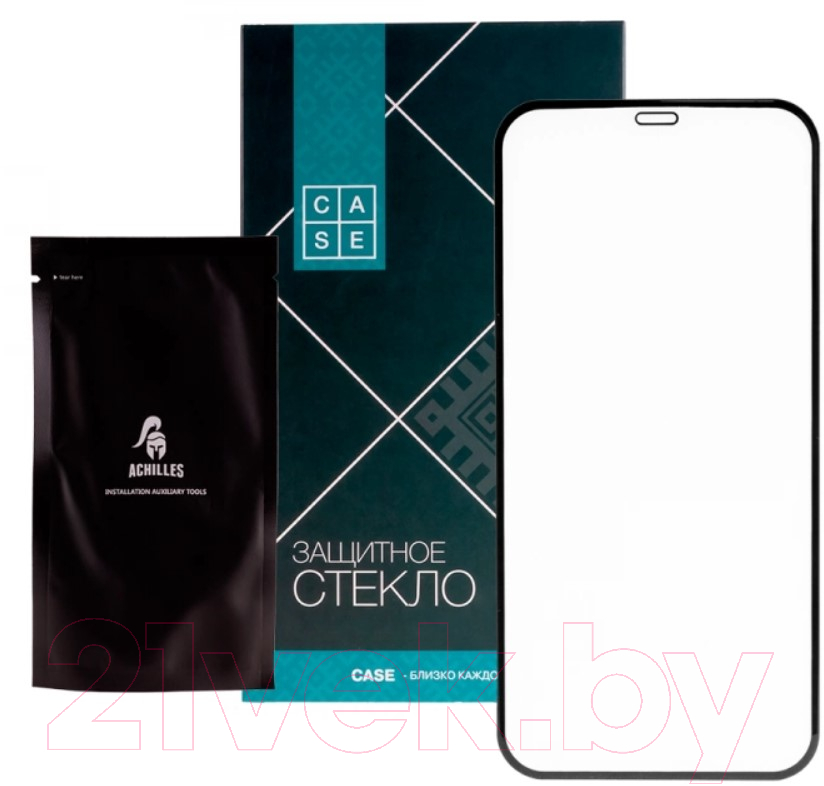 Защитное стекло для телефона Case 3D Rubber для iPhone 12 Pro Max (черный глянец) — фото 1