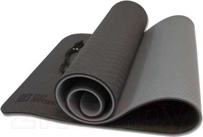 Коврик для йоги и фитнеса Original FitTools FT-YGM10-TPE-BCGY (черный/серый)