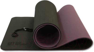 Коврик для йоги и фитнеса Original FitTools FT-YGM10-TPE-BPP (черный/фиолетовый)