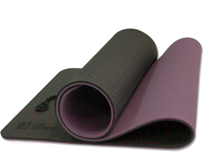 Коврик для йоги и фитнеса Original FitTools FT-YGM10-TPE-BPP (черный/фиолетовый)