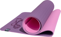 Коврик для йоги и фитнеса Original FitTools FT-YGM6-2TPE-4 (бордовый/розовый) - 