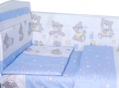 Комплект постельный для малышей Bambola Мишка / 608 (голубой)