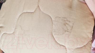 Одеяло Бивик Верблюжья шерсть прочесанная, ПЭ 172x205 (микрофибра с кантом)