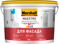 Краска MARSHALL Maestro Фасадная (9л, глубокоматовый белый) - 