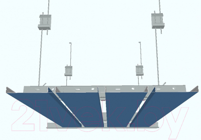 Комплект потолка подвесного Албес A100AS (1.7x1.7м, белый жемчуг с металлической полосой)