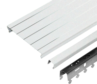 Комплект потолка подвесного Албес A100AS (1.35x0.9м, белый жемчуг с металлической полосой) - 