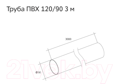 Изображение товара Труба водосточная Grand Line Стандарт ПВХ RR 32 (3м, коричневый)