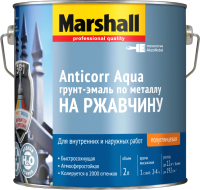 Грунт-эмаль MARSHALL Anticorr Aqua 3в1 (2л, полуглянцевый белый) - 