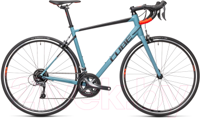 Велосипед Cube Attain 56см 2021 (серый/голубой/красный)