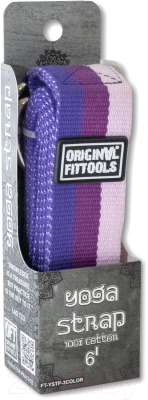 Ремень для йоги Original FitTools FT-YSTP-3COLOR (182см, трехцветный)