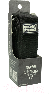 Ремень для йоги Original FitTools FT-YSTP-BLACK (304см, черный)