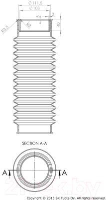 Труба соединительная для вентиляционного выхода Vilpe 110 / 74204 (черный)