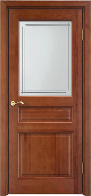 Дверной блок Та самая дверь М 2 массив сосны СУ с порогом 80x210 правая (коньяк)