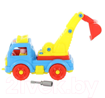 Игрушка-конструктор Полесье Автомобиль-экскаватор / 84835 (34эл)