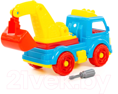 Игрушка-конструктор Полесье Автомобиль-экскаватор / 84835 (34эл)