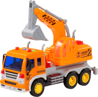 Экскаватор игрушечный Полесье Сити / 86433 (оранжевый, инерционный) - 