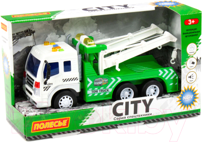 Эвакуатор игрушечный Полесье Сити / 86563 (инерционный, зеленый)