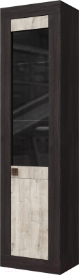 Шкаф-пенал с витриной Мебель-КМК 2Д Лондон 0467.6 (дуб кентерберри/сосна натуральная)