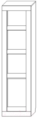 Шкаф-пенал с витриной Мебель-КМК 2Д Лондон 0467.6 (дуб кентерберри/сосна натуральная)