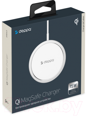 Зарядное устройство беспроводное Deppa MagSafe Qi 15W / 24012 (серебристый)