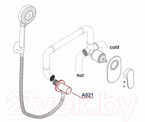 Подключение для душевого шланга Wasserkraft A021