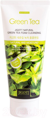 Пенка для умывания Jigott Natural очищающая пенка с экстрактом зеленого чая (180мл)