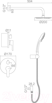 Душевая система Ledeme L2403-2