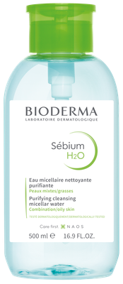 Мицеллярная вода Bioderma Sebium H2O с помпой (500мл) -