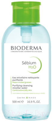 Мицеллярная вода Bioderma Sebium H2O с помпой (500мл)