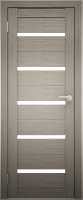 Дверь межкомнатная Юни Амати 01М 40x200 (белое стекло/дуб дымчатый) - 