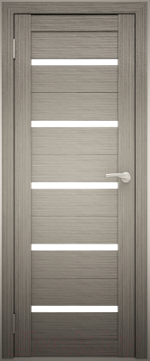 Дверь межкомнатная Юни Амати 01М 40x200 (белое стекло/дуб дымчатый)