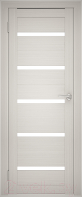 Дверь межкомнатная Юни Амати 01М 40x200 (белое стекло/эшвайт)