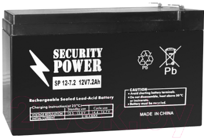 Батарея для ИБП Security Power SP 12-7.2 F2 (12V/7.2Ah)