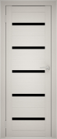 Дверь межкомнатная Юни Амати 01М 60x200 (черное стекло/эшвайт) - 