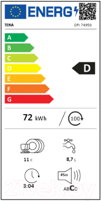Посудомоечная машина Teka DFI 74950