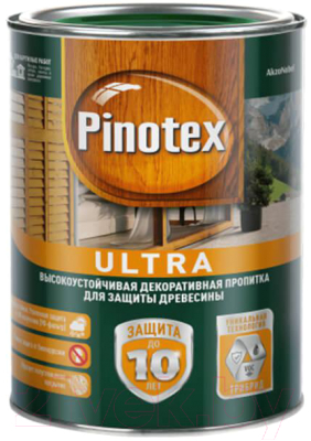 Лазурь для древесины Pinotex Ultra 5353811 (1л, белый)