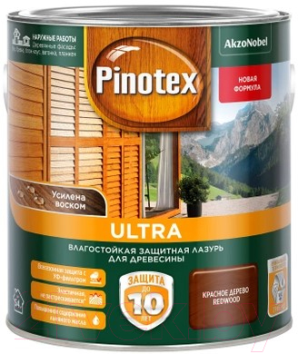 Лазурь для древесины Pinotex Ultra 5353808 (1л, красное дерево)