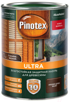 Лазурь для древесины Pinotex Ultra 5353805 (1л орех)