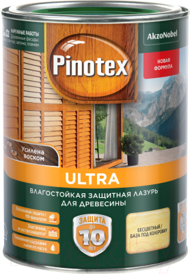 Лазурь для древесины Pinotex Ultra CLR 5353777 (1л, прозрачный)