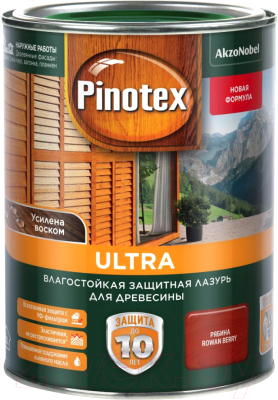 Лазурь для древесины Pinotex Ultra 5353894 (1л, рябина)