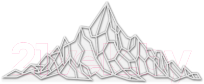 Декор настенный Arthata Полигональные горы 70x30-V / 037-1 (белый)