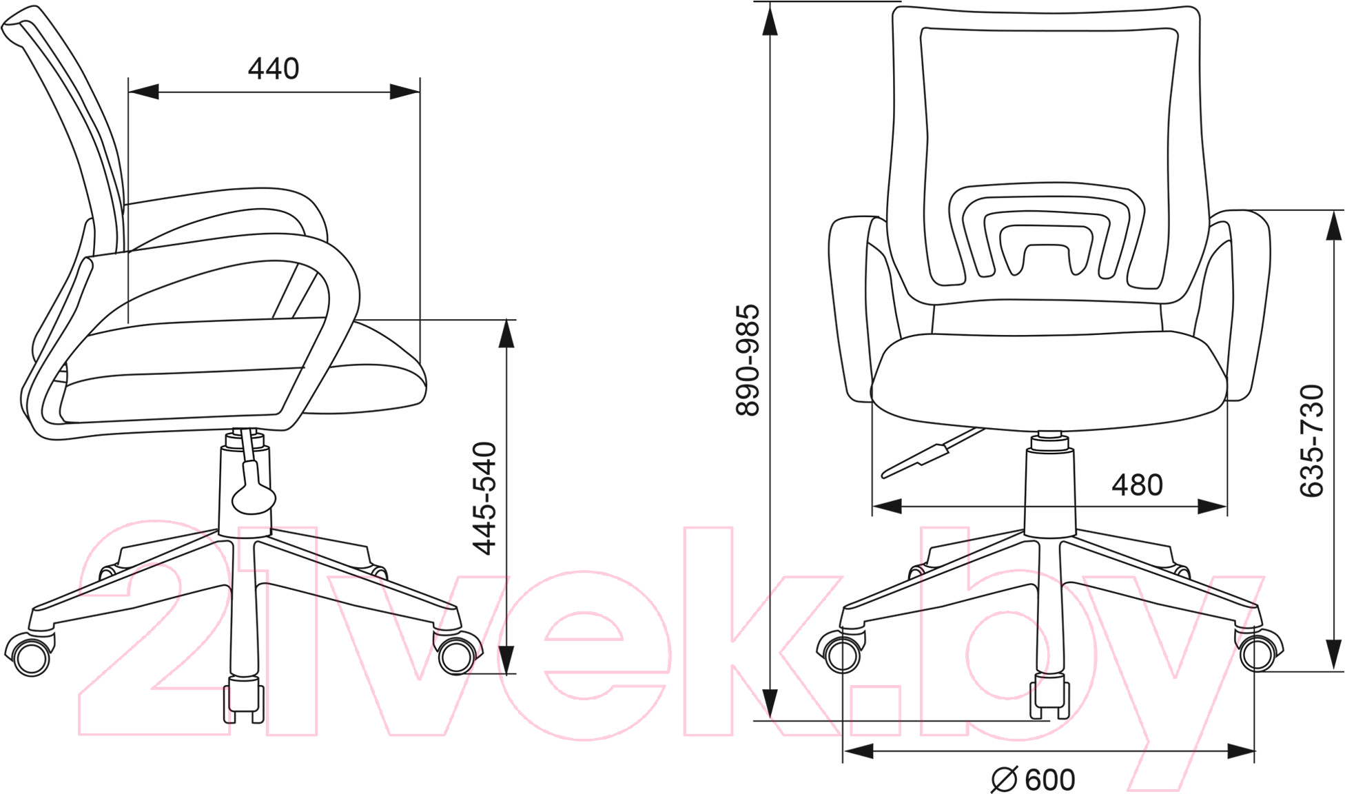 Кресло офисное Бюрократ CH-W695NLT (сетка/темно-серый, TW-04/TW-12N)