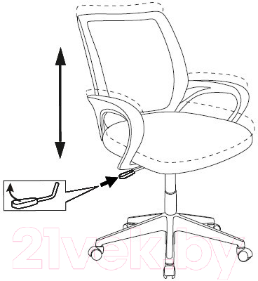 Кресло офисное Бюрократ CH-W 695NLT (розовый TW-06A TW-13A сетка/ткань крестовина/пластик белый)