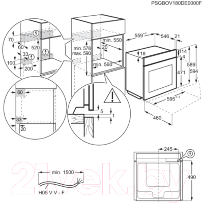 Комплект встраиваемой техники Electrolux OKD5C51Z + EHF96547FK