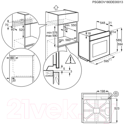 Комплект встраиваемой техники Electrolux OED3H50TW + GPE363MW